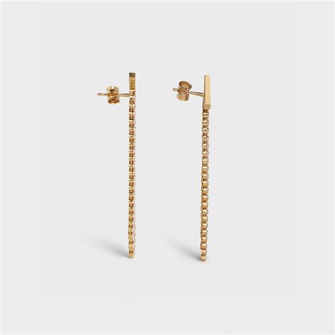 Edwige earrings in brass with gold finish and crystals 